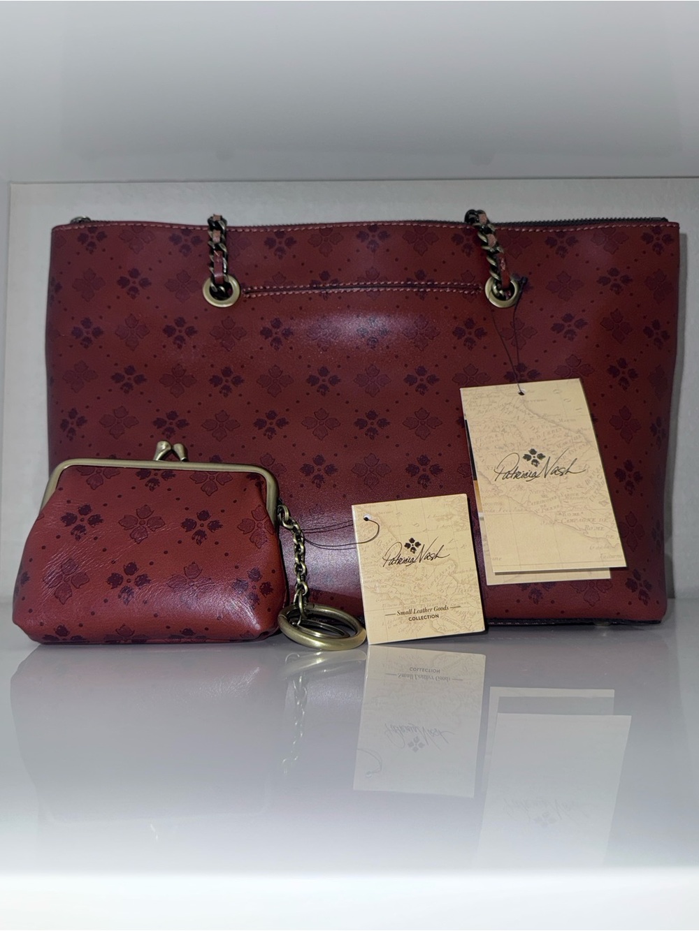 Patricia Nash Brown Bella Tote Bag with Coin Purse